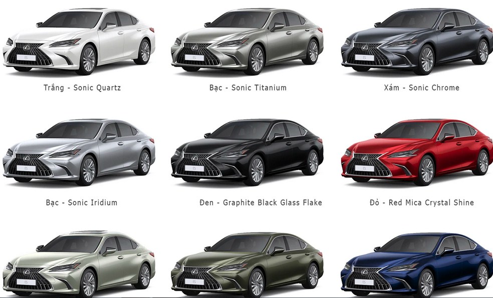 Lexus ES 250 2025 có bao nhiêu màu sắc ?